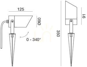 GES1140 Anthracite Gea Luce LED-strålkastare, IP65 small 1