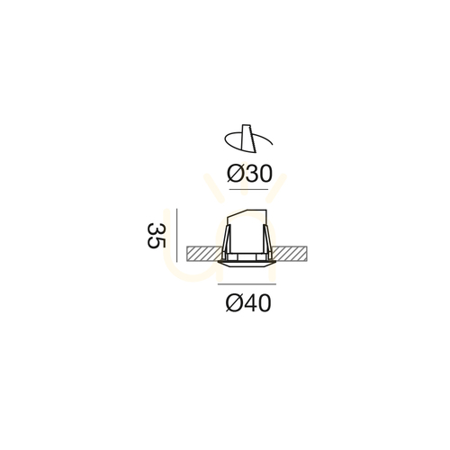 Kontrollera GES2061C Infälld belysning, svart, Gea Luce, IP44