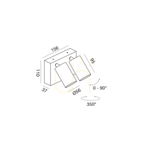 GES2073 Vit Gea Luce vägglampa för utomhusbruk, IP65 small 1