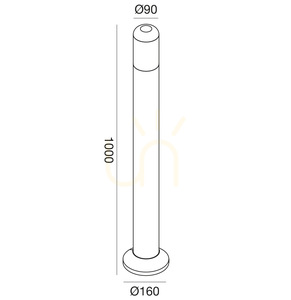 GES2261 Anthracite Gea Luce IP54 belysningsstolpe small 1