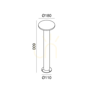 GES2333C Brown Gea Luce IP65 belysningsstolpe small 1