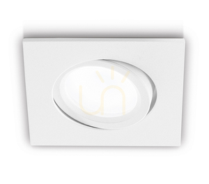 Infälld spotlight Gea Luce GFA051, kvadratisk 84 × 84 mm, riktbar, GU10 max 35 W, matt vit small 0
