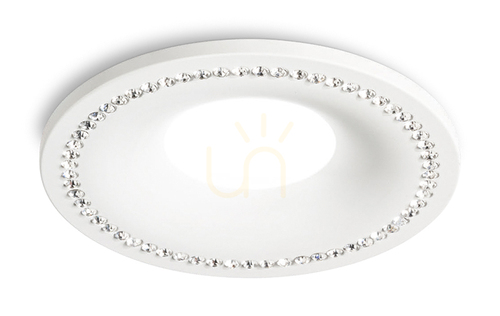 Kontrollera Infälld spotlight Gea Luce GFA190 med kristallstenar, mattvit, GU10