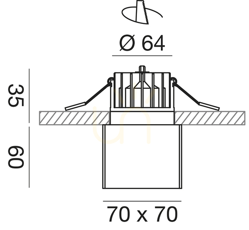 Kontrollera GFA364 Infälld belysning, svart, Gea Luce, IP54