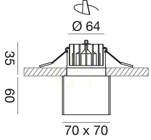 GFA364 Infälld belysning, svart, Gea Luce, IP54 small 1