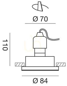 GFA373 Infälld armatur, mässing, Gea Luce, IP65 small 1