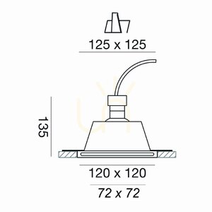 GFA593 Infälld taklampa, vit, Gea Luce small 1