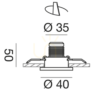GFA880C Infälld belysningsarmatur, vit, Gea Luce small 2