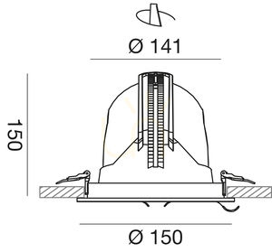 GFA911C Infälld belysningsarmatur, vit, Gea Luce small 1