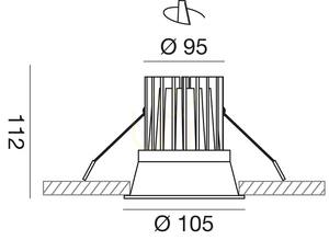GFA1021C Infälld belysningsarmatur, vit, Gea Luce small 2