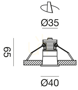 GFA1111C Infälld belysningsarmatur, svart, Gea Luce small 1