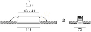 Gea Luce GFA1130N 5-punkts infälld LED-armatur vit/svart 10 W 4000 K small 2