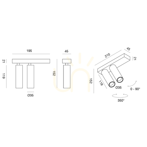 Kontrollera GFA1474C Vit taklampa från Gea Luce