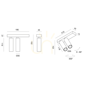 GFA1474C Vit taklampa från Gea Luce small 1