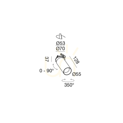 Kontrollera GFA1482H Infälld belysningsarmatur, vit, Gea Luce