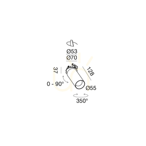 GFA1483H Infälld belysningsarmatur, svart, Gea Luce small 1