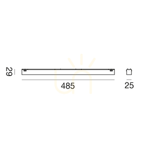 Linjär skenarmatur Gea Luce GFA1521 matt svart 24W 3000K small 1