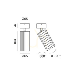 GFA1682N riktbar takspotlight Gea Luce vit LED 15W 4000K Ø6,5 cm small 1