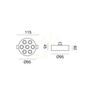 Gea Luce GFA1893 LED-armatur för magnetskena, matt nickel, 48 V, 8 W, 3000 K small 1