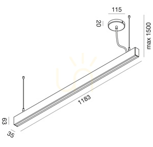 GSO130N Vit Gea Luce taklampa, IP40 small 1
