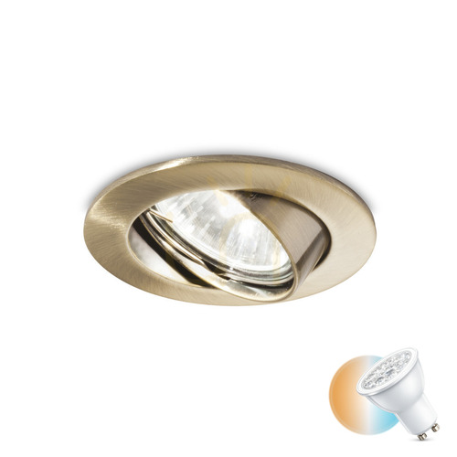 Kontrollera Infälld takarmatur Ideallux Swing 083186 champagne GU10 8,2 cm