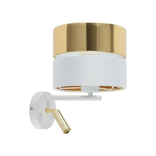 Kontrollera TK-Lighting Hilton vägglampa vit/guld 2 ljuspunkter E27 G9