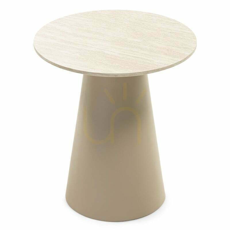 OREZ soffbord, 45 cm i diameter, runt, beige, Nova Nook i travertinlook