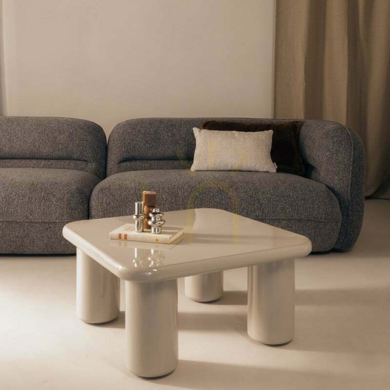 Utsikt MURIEN 70 cm soffbord, mörkbeige, glansig, Nova Nook MURIEN 70 cm soffbord, mörkbeige, glansig, Nova Nook