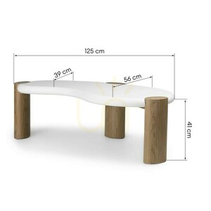 OBUO 125 cm soffbord, vitt/valnöt, Nova Nook small 2