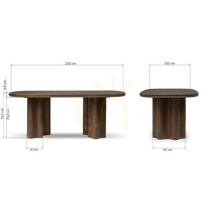 JAKKO-bord, 200 x 100 cm, mörk valnöt, Nova Nook 6 JAKKO-bord, 200 x 100 cm, mörk valnöt, Nova Nook small 6