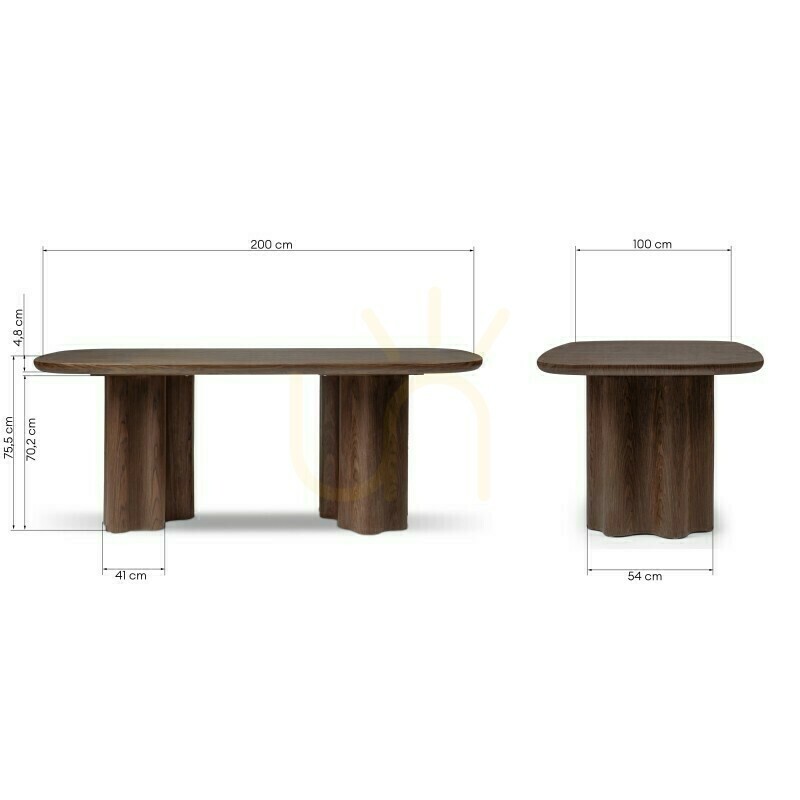 Utsikt JAKKO-bord, 200 x 100 cm, mörk valnöt, Nova Nook JAKKO-bord, 200 x 100 cm, mörk valnöt, Nova Nook