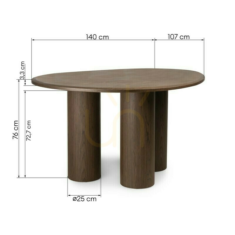 Utsikt VISPI-bord, 140 cm, mörk valnöt, Nova Nook VISPI-bord, 140 cm, mörk valnöt, Nova Nook