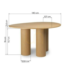 VISPI-bord, 140 cm, naturlig ek, Nova Nook small 4