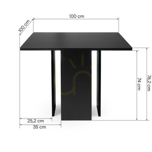 ASPER 100 cm matbord, fyrkantigt, svart, Nova Nook small 4