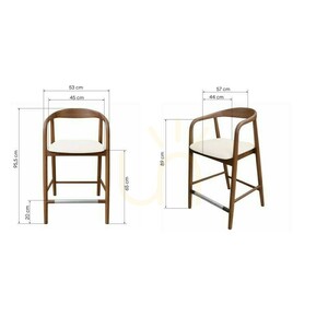 Nova Nook UDVIKA STOOL 2.0 barstol i teak, valnötsfärgad/krämfärgad, sitthöjd 65 cm small 2