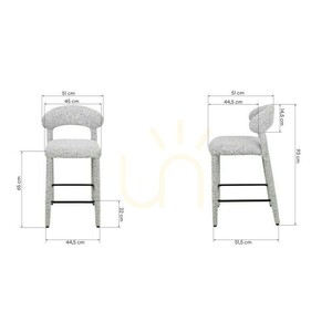 Set med 2 IROKI-klädda pallar, beige-grå melange, Nova Nook small 3