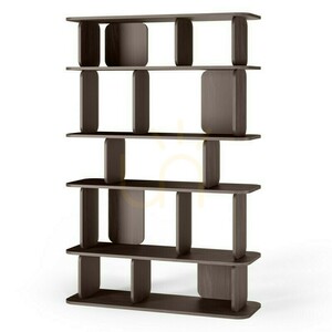 RUM II – en hög bokhylla med rundade former, i Villa Walnut Nova Nook small 6