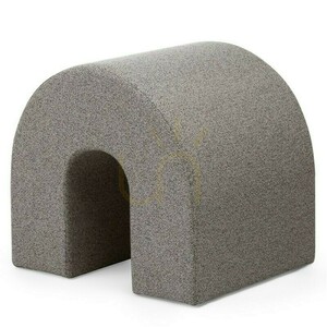 Nova Nook ARR klädd sittpuff med bågform, ljusbrun small 0