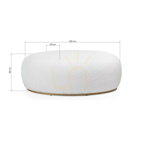 Kontrollera PEBBLE – klädd ottoman, vit, med rundade former från Nova Nook