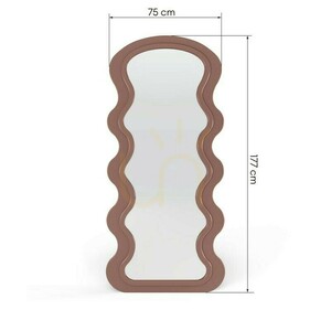 SELLEG Dekorativ väggspegel i träram, 177 x 75 cm, vågig, organisk form, färg: mocha mousse från Nova Nook 5 SELLEG Dekorativ väggspegel i träram, 177 x 75 cm, vågig, organisk form, färg: mocha mousse från Nova Nook small 5