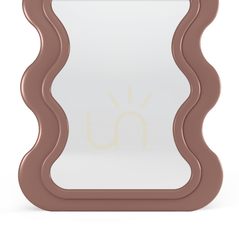 Display SELLEG Dekorativ väggspegel i träram, 177 x 75 cm, vågig, organisk form, färg: mocha mousse från Nova Nook SELLEG Dekorativ väggspegel i träram, 177 x 75 cm, vågig, organisk form, färg: mocha mousse från Nova Nook