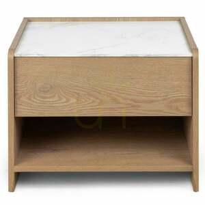 TANNA Cremona Torro nattduksbord, tillverkat av ek med kristallmarmor, i den rundade Nova Nook-designen 0 TANNA Cremona Torro nattduksbord, tillverkat av ek med kristallmarmor, i den rundade Nova Nook-designen small 0