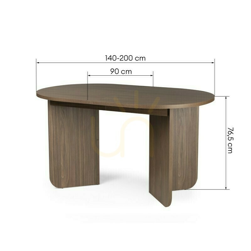 Visa MAUT utdragbart bord, 140–200 cm, Lincoln Walnut, Nova Nook oval bordsskiva MAUT utdragbart bord, 140–200 cm, Lincoln Walnut, Nova Nook oval bordsskiva
