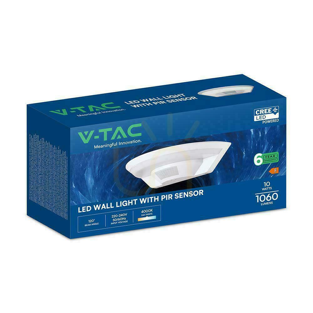 Kontrollera V-TAC 10 W LED-taklampa med CREE-chip, rörelsesensor, vit, IP54, VT-81005, 4000 K, 1060 lm, 6 års garanti V-TAC 10 W LED-taklampa med CREE-chip, rörelsesensor, vit, IP54, VT-81005, 4000 K, 1060 lm, 6 års garanti