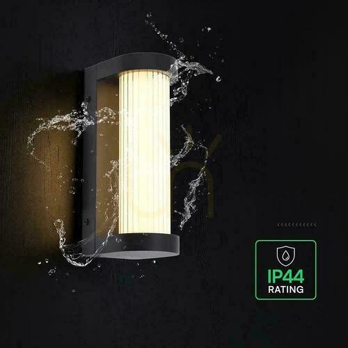 Kontrollera V-TAC LED 8 W IP44 svart vägglampa för utomhusbruk VT-10180 3000 K 1100 lm