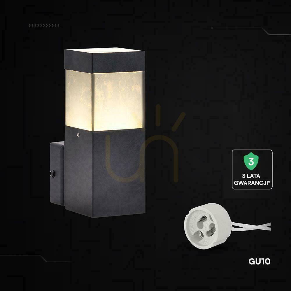 Utsikt V-TAC LED GU10 svart IP44 väggmonterad utomhusarmatur VT-10186, 3 års garanti V-TAC LED GU10 svart IP44 väggmonterad utomhusarmatur VT-10186, 3 års garanti