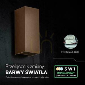 V-TAC 10 W LED COB-vägglampa, Corten-brun, IP65, justerbar färgtemperatur (CCT) VT-120112-C 2700 K–3200 K–4000 K 1250 lm 1 V-TAC 10 W LED COB-vägglampa, Corten-brun, IP65, justerbar färgtemperatur (CCT) VT-120112-C 2700 K–3200 K–4000 K 1250 lm small 1