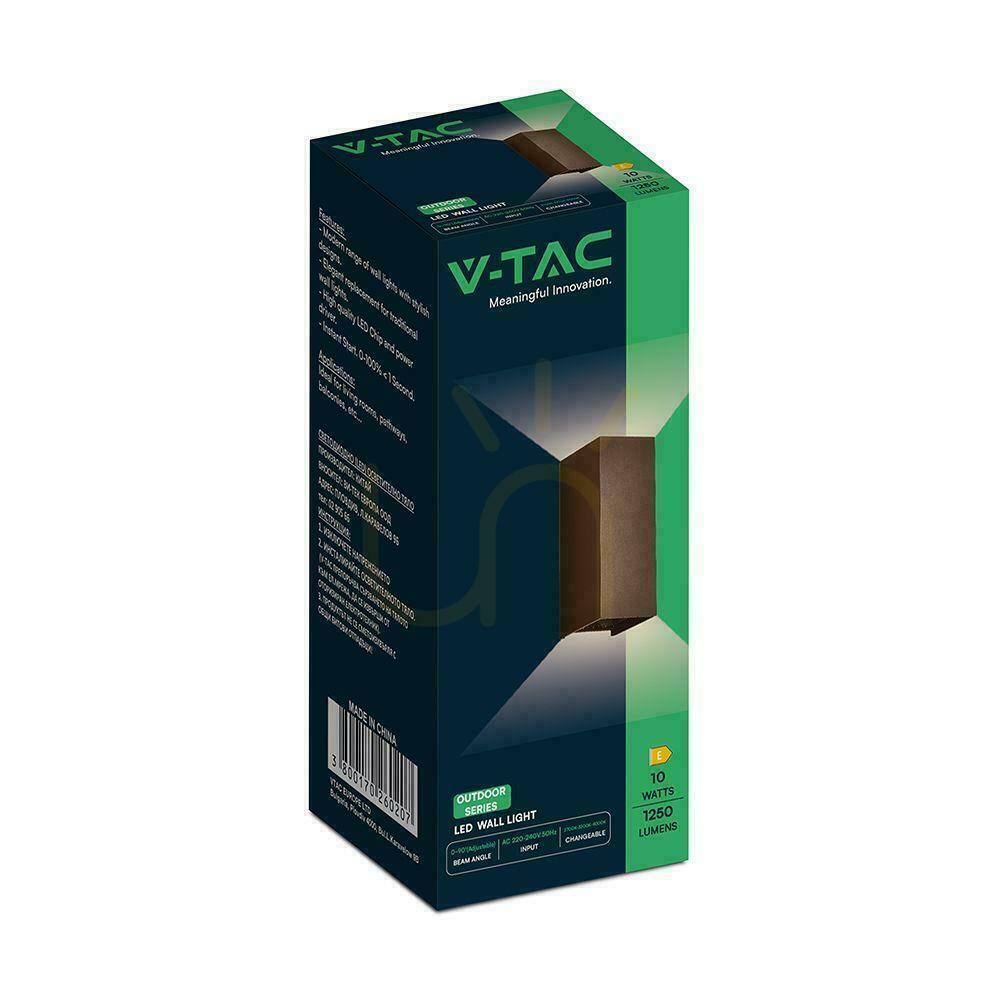 Visa V-TAC 10 W LED COB-vägglampa, Corten-brun, IP65, justerbar färgtemperatur (CCT) VT-120112-C 2700 K–3200 K–4000 K 1250 lm V-TAC 10 W LED COB-vägglampa, Corten-brun, IP65, justerbar färgtemperatur (CCT) VT-120112-C 2700 K–3200 K–4000 K 1250 lm