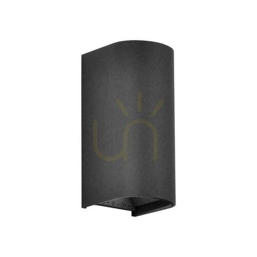 Kontrollera V-TAC 10 W LED COB-vägglampa, svart, IP65, justerbar färgtemperatur (VT-120113-B), 2700 K–3200 K–4000 K, 1250 lm