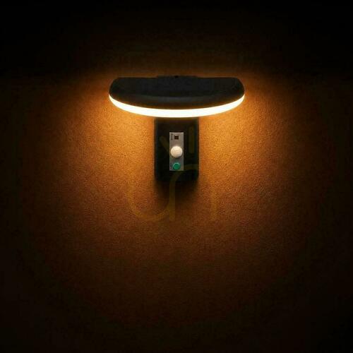 Kontrollera V-TAC 2W LED-trädgårdsvägglampa med solcellsdrift och rörelsesensor, IP54, VT-81018, 3000K, 95 lm, 3 års garanti